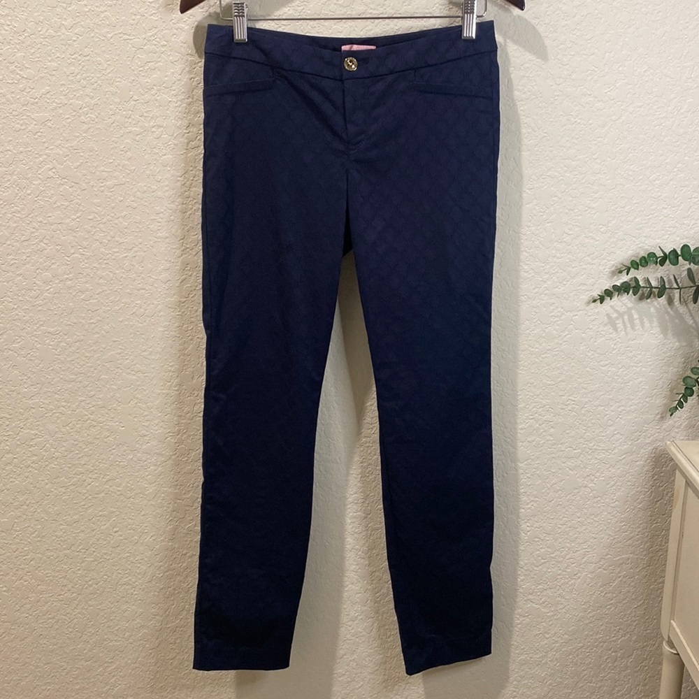 Lilly Pulitzer Textured Kelly Navy  Pants